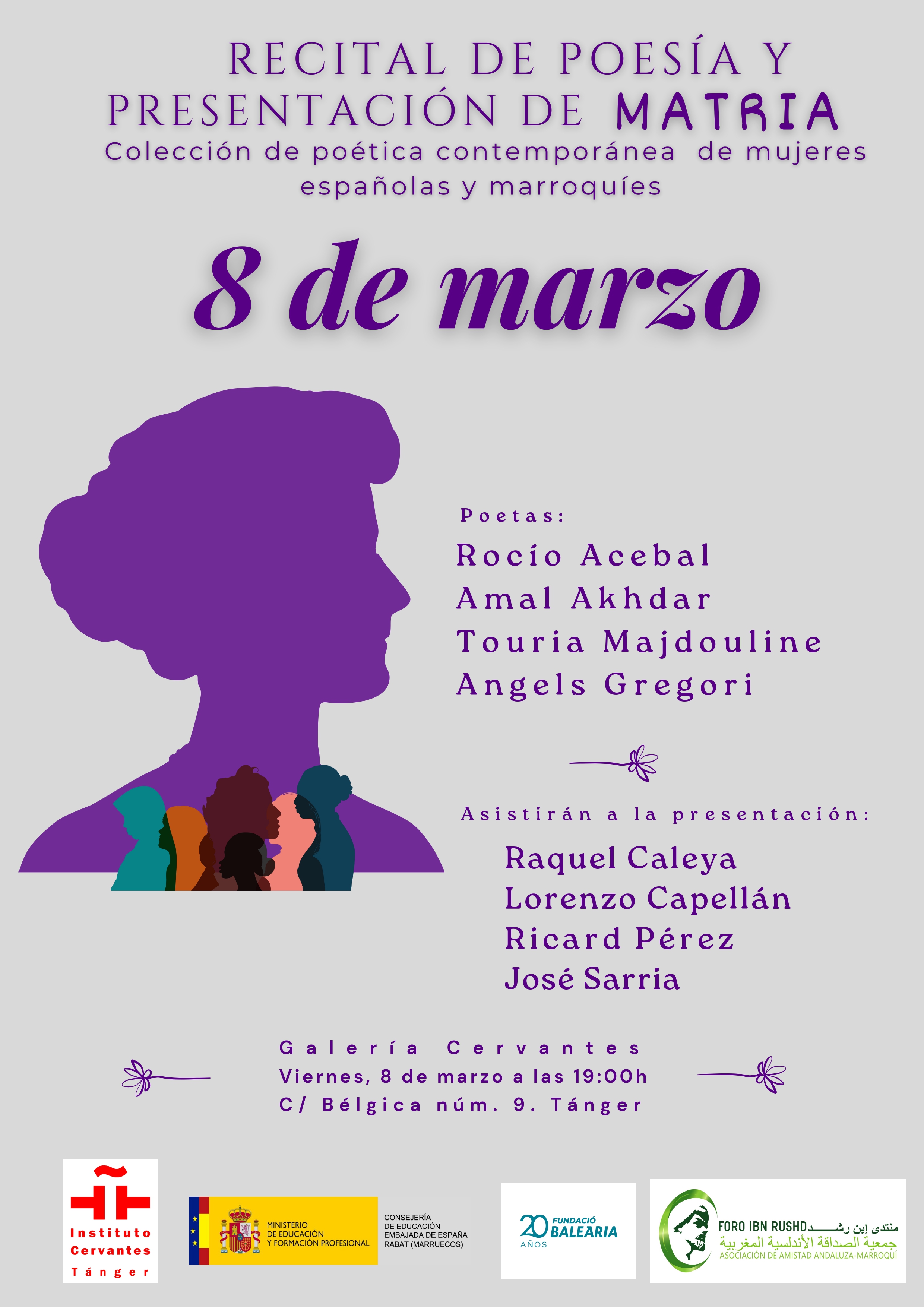 Recital de poesía y presentación de Matria: colección poética contemporánea de mujeres españolas y marroquíes