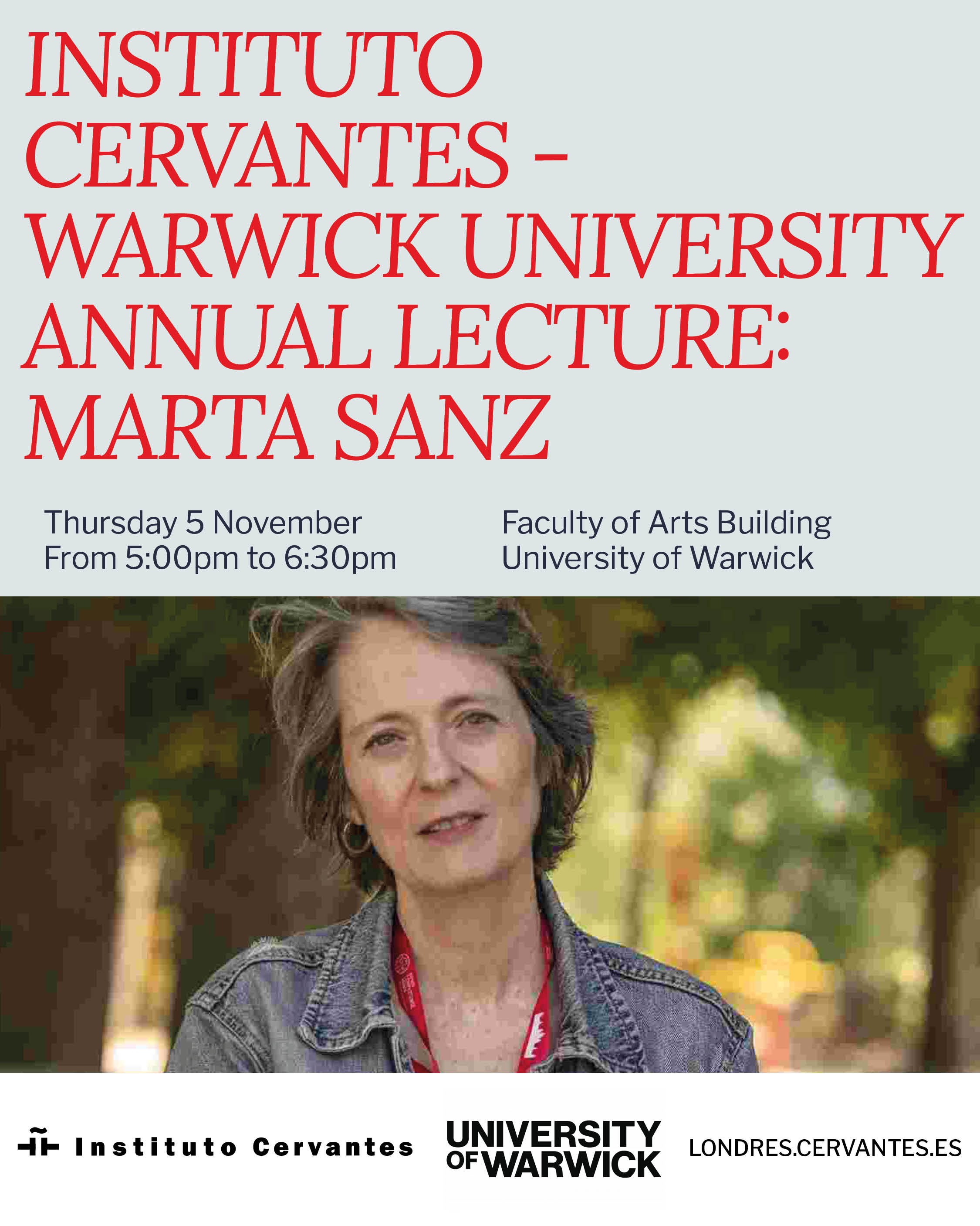 Annual Lecture: Instituto Cervantes - University of Warwick: Marta Sanz