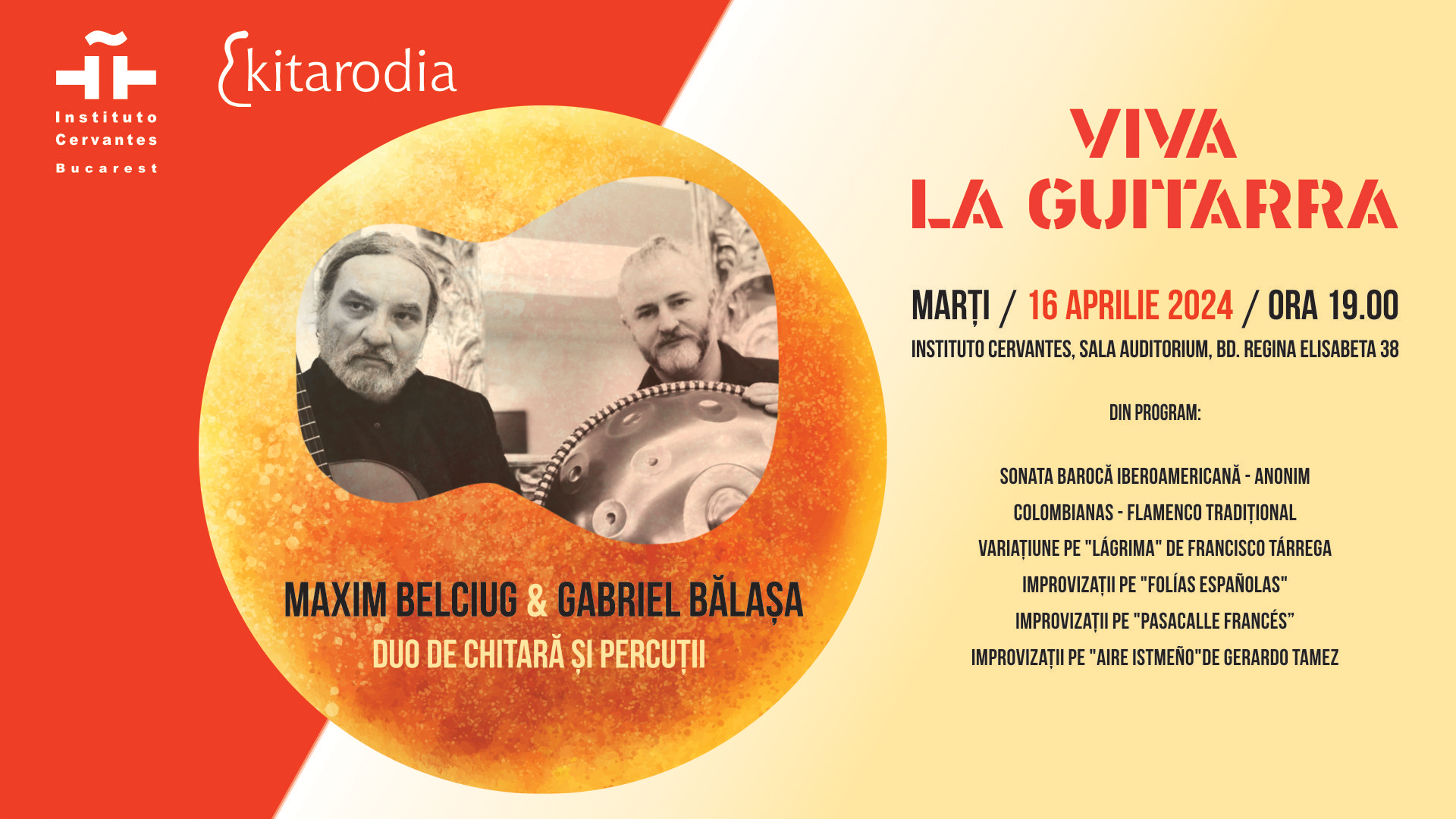 Dúo de guitarra y percusión Maxim Belciug y Gabriel Balasa
