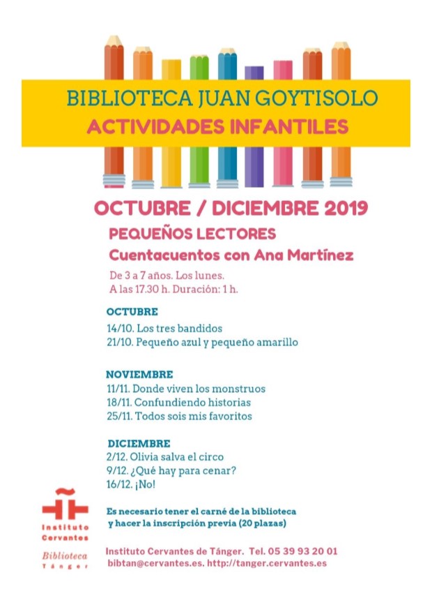 Cuentacuentos Otoño 2019. Pequeños lectores