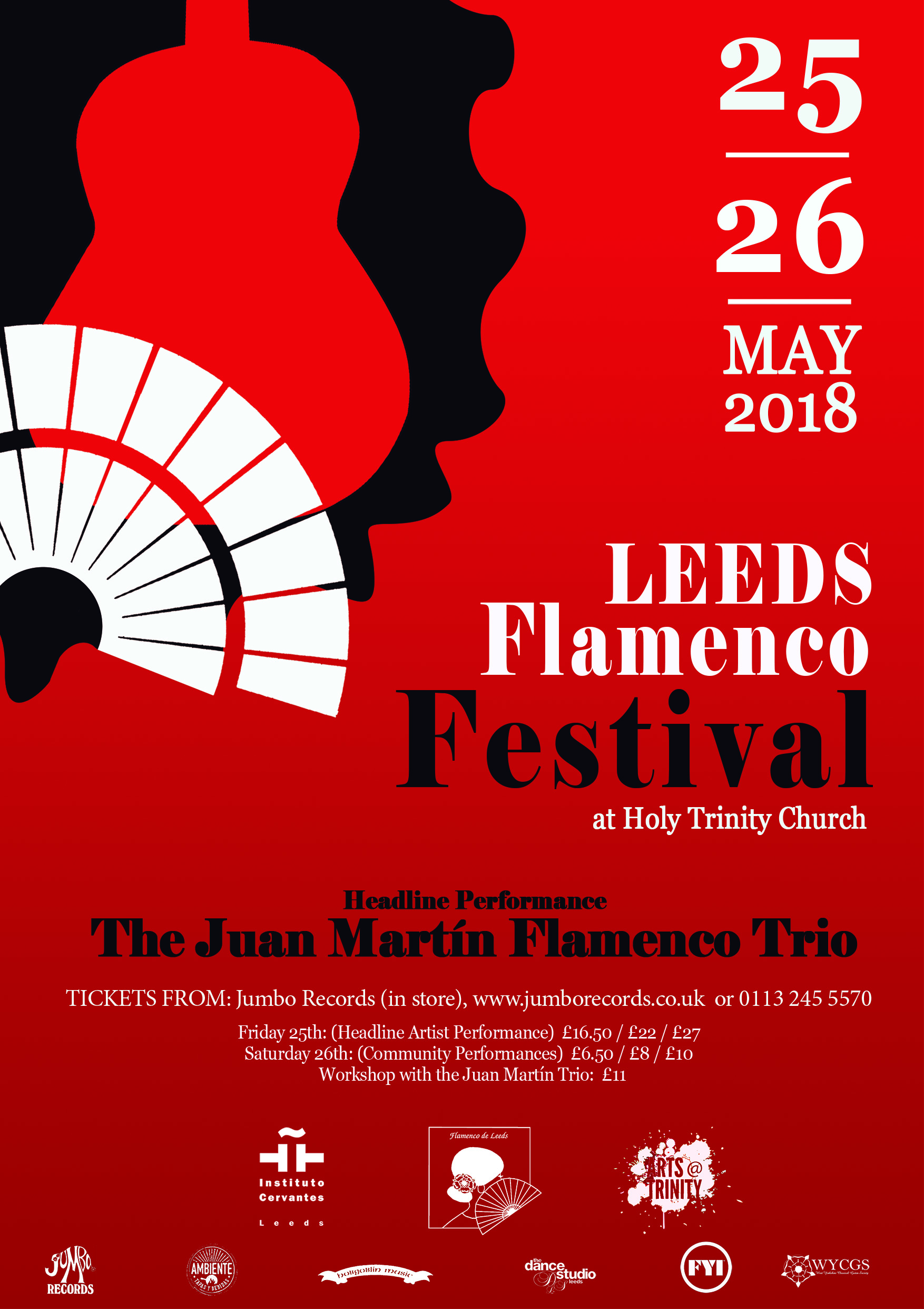 Actuación de los grupos de baile flamenco del Instituto Cervantes de Leeds en el Leeds Flamenco Festival 2018