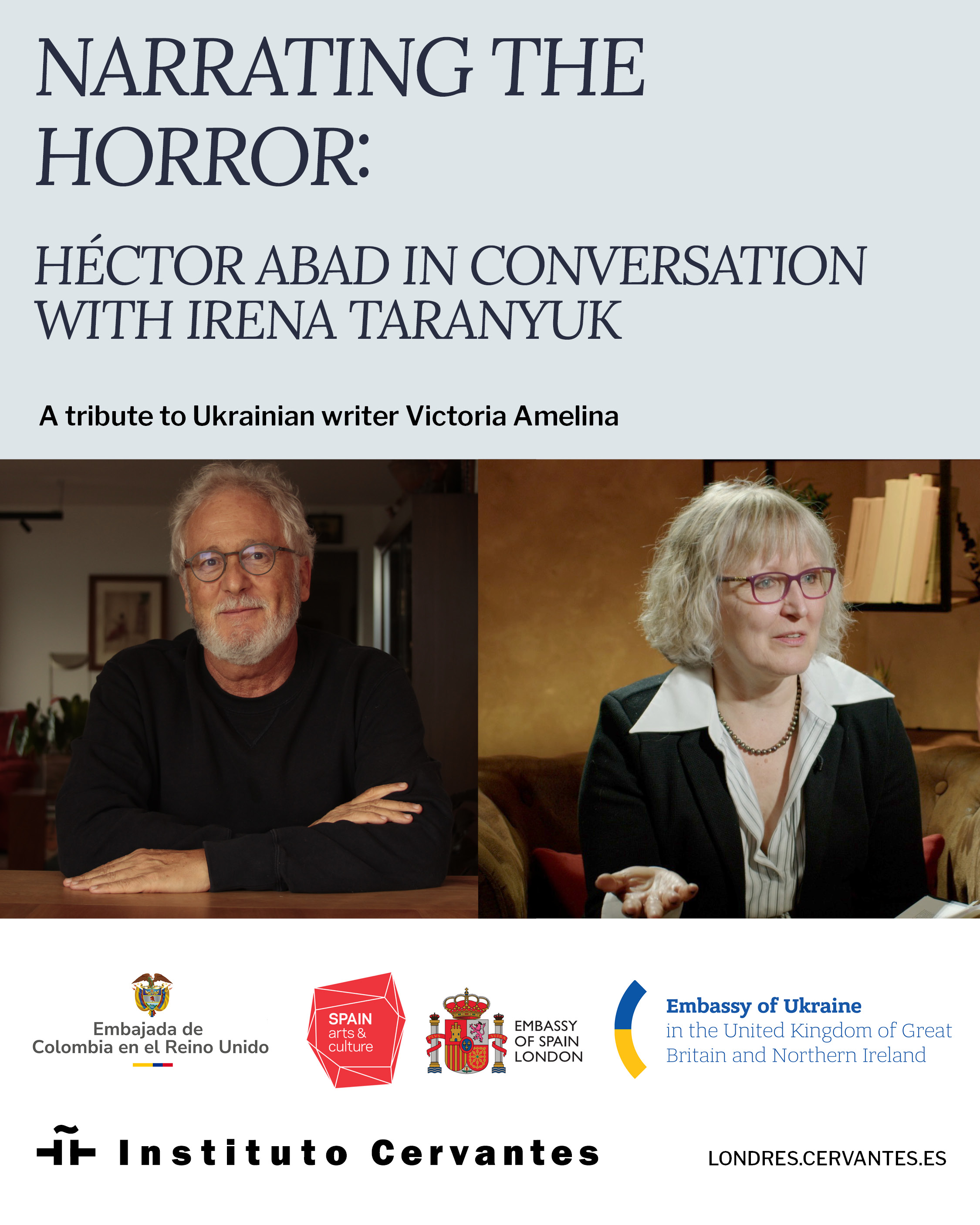 Narrar el horror: Héctor Abad en conversación con Irena Taranyuk
