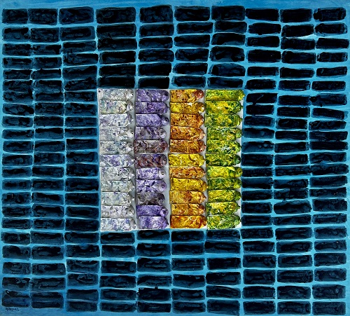 El color azul en el camino de los naranjos