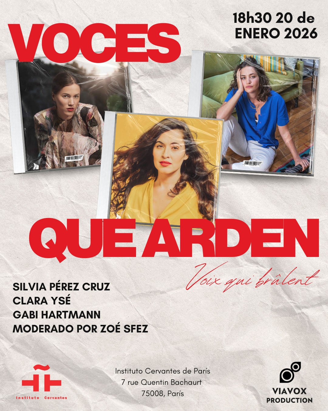 Diálogo Cruzado entre Silvia Pérez, Clara Ysé y Gabi Hartmann, moderado por Zoé Sfez 
