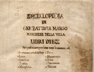 Enciclopedismo y modelos filosóficos en la Nápoles española: la Enciclopedia de Giovan Battista Manso