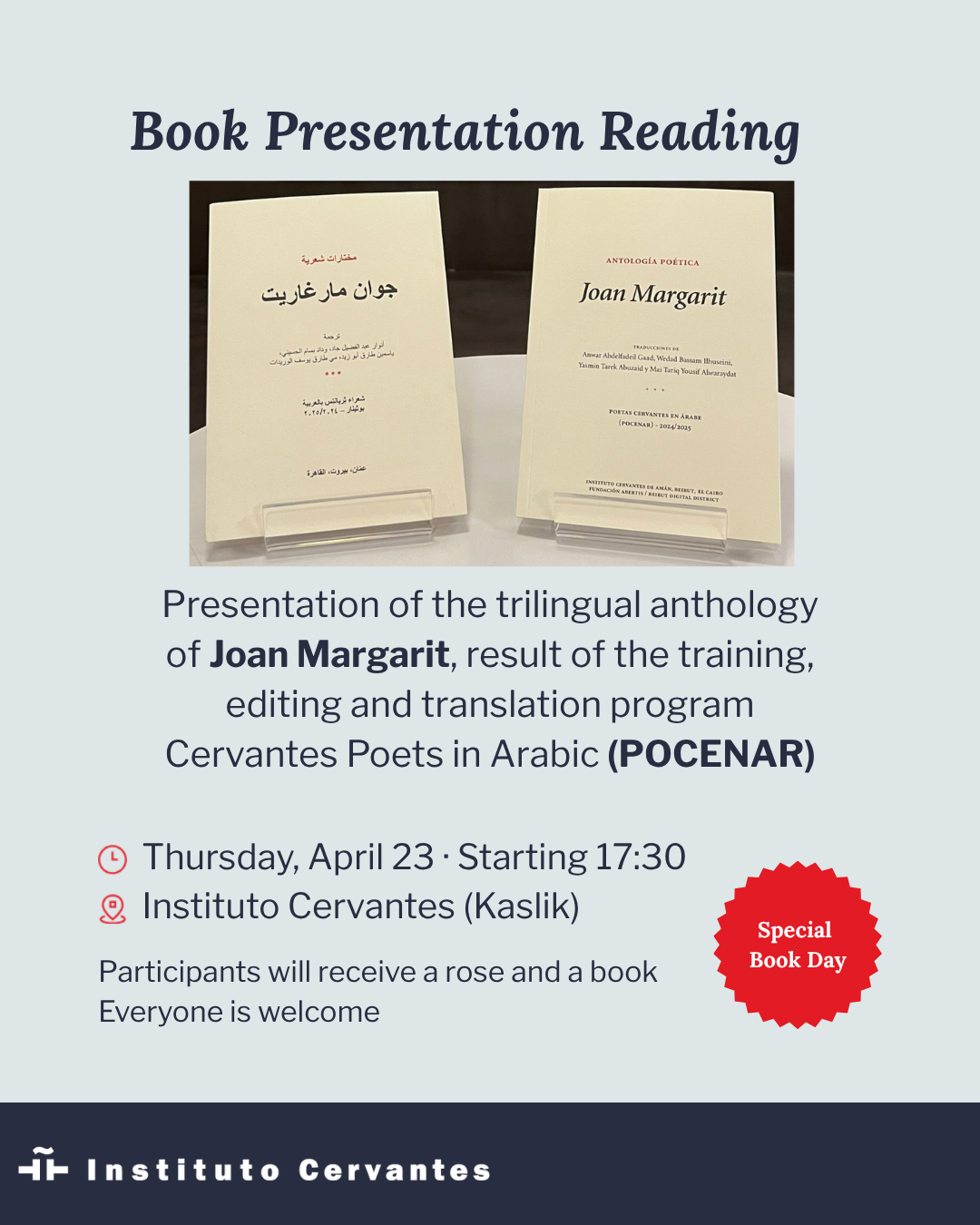 Lectura-presentación de POCENAR: Joan Margarit – Semana Cervantina 2026