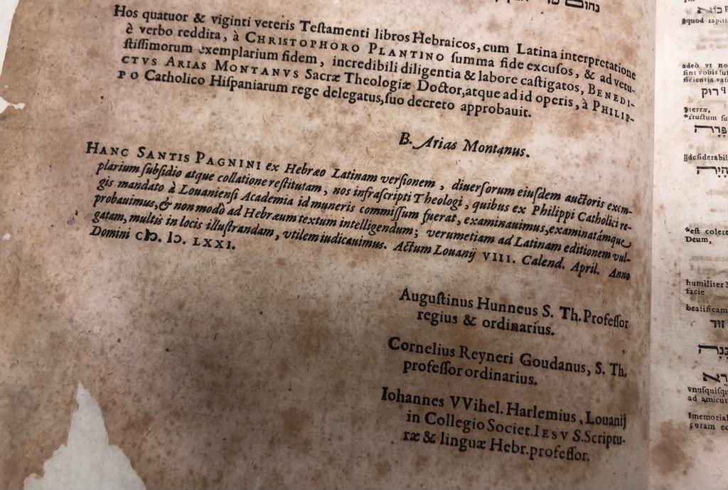 De Amberes a la Roma del gueto La traducción del siglo XVI del Tanach de Benito Arias Montano 
