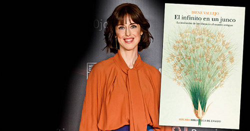 El infinito en un junco: la invención de los libros en el mundo antiguo, de Irene Vallejo; con presencia de la autora