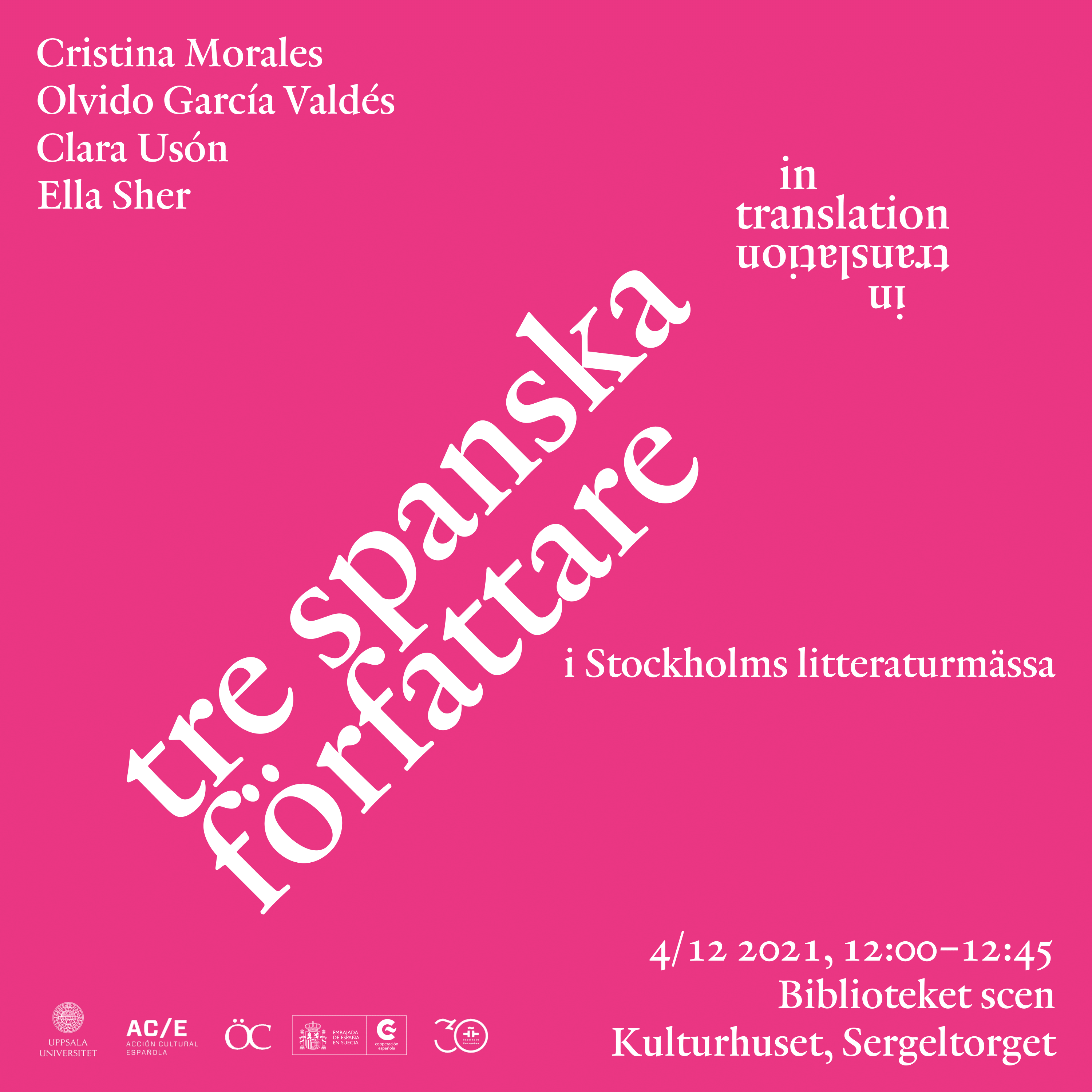 Tre spanska författare – Stockholms litteraturmässa